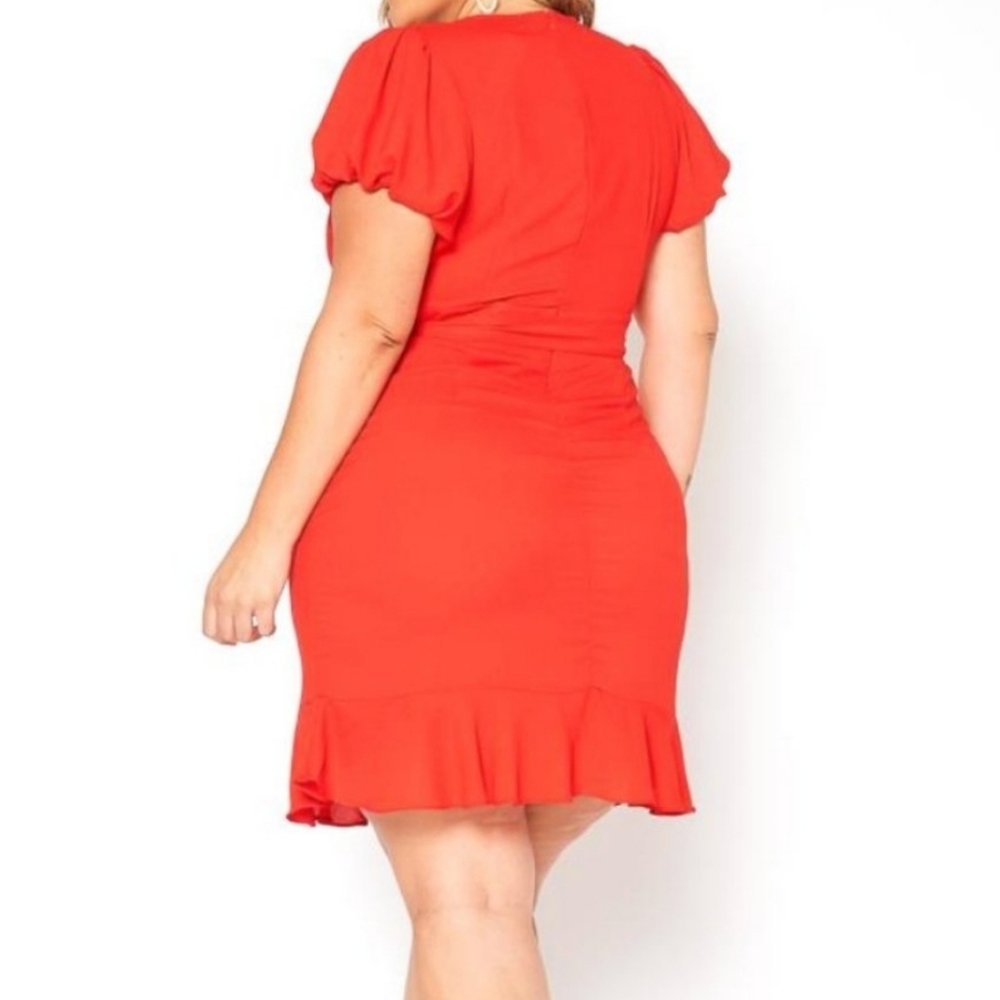 Asoph Ruffle Hem Tie Front Dress